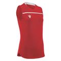 Thallium Shirt Woman SL RED/WHT XS Teknisk armløs volleyballdrakt for dame
